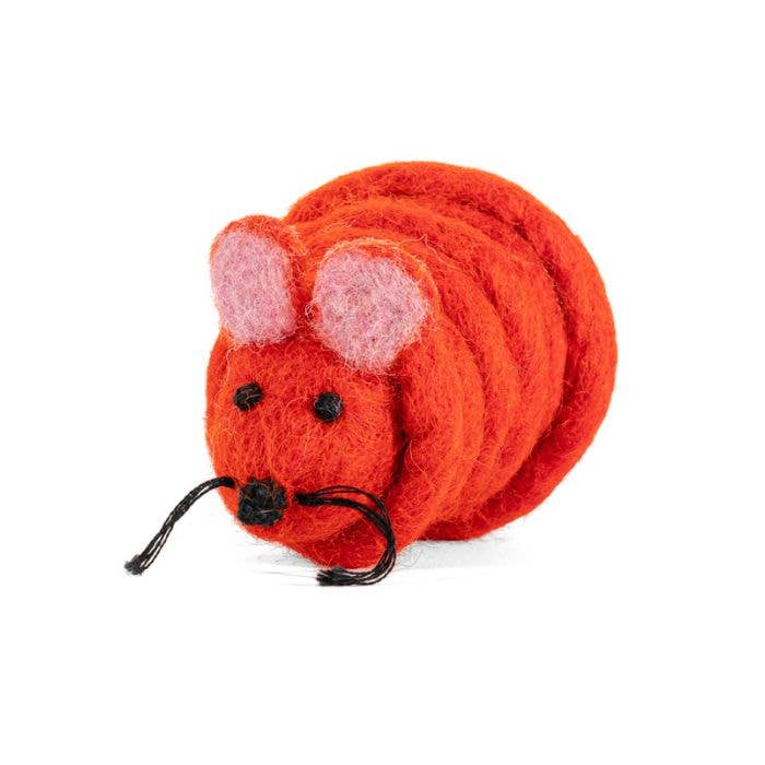 Wool Mouse Cat Toy 6-Foot-Tail - all-red, rainbow, unicorn: Unicorn swirl