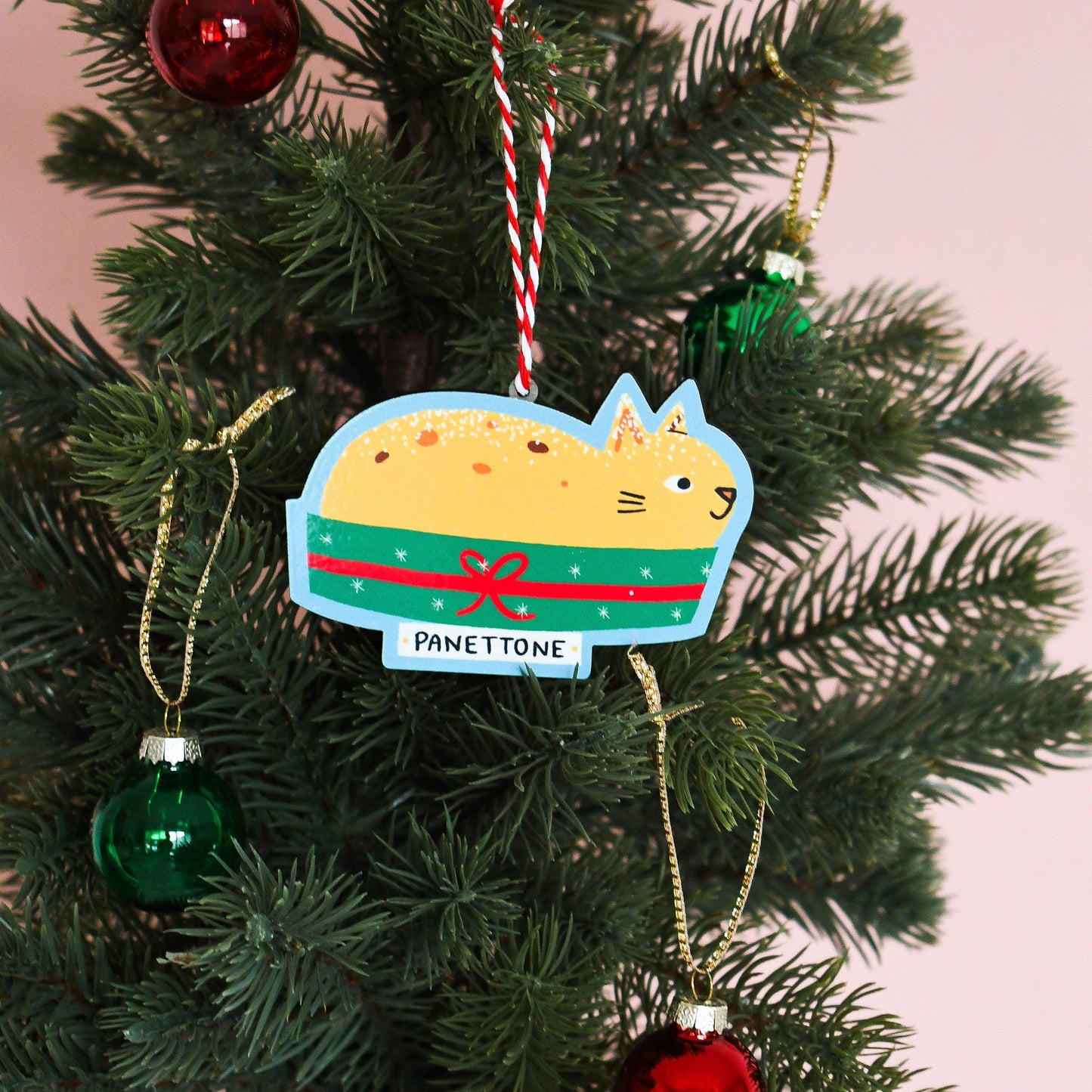 Cat Bakery- Wooden Panettone Cat Ornament