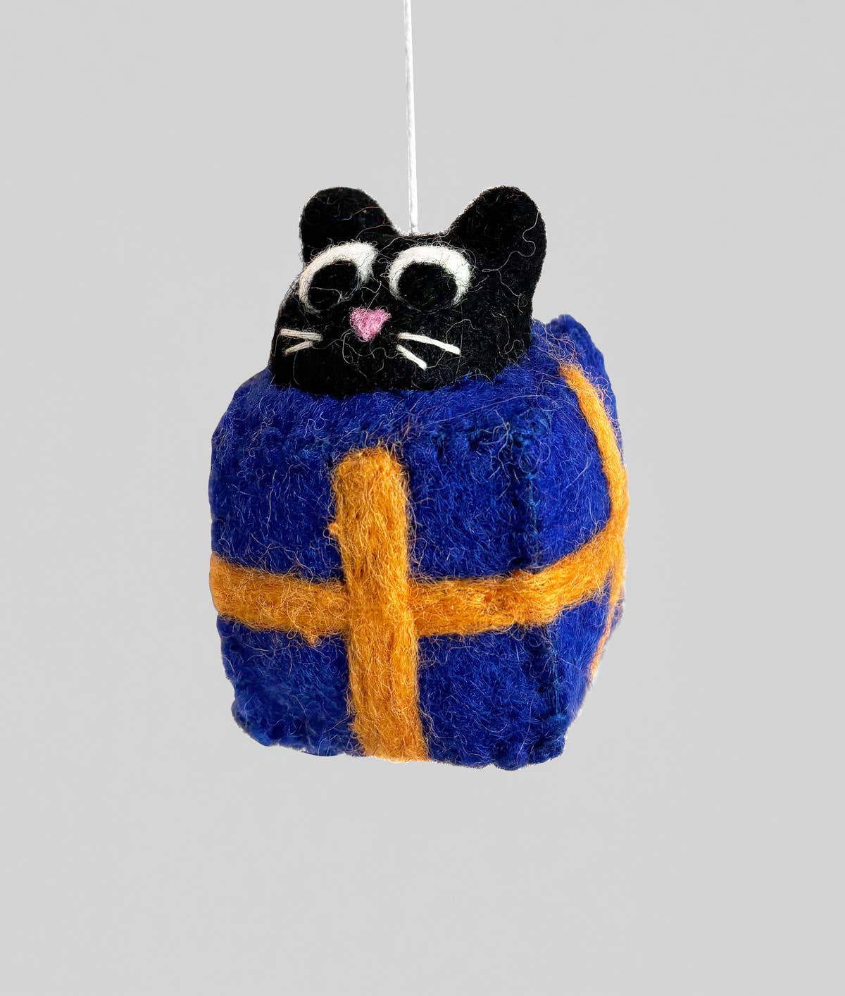 Roland, Cat in a Box Hanging Felt Ornament