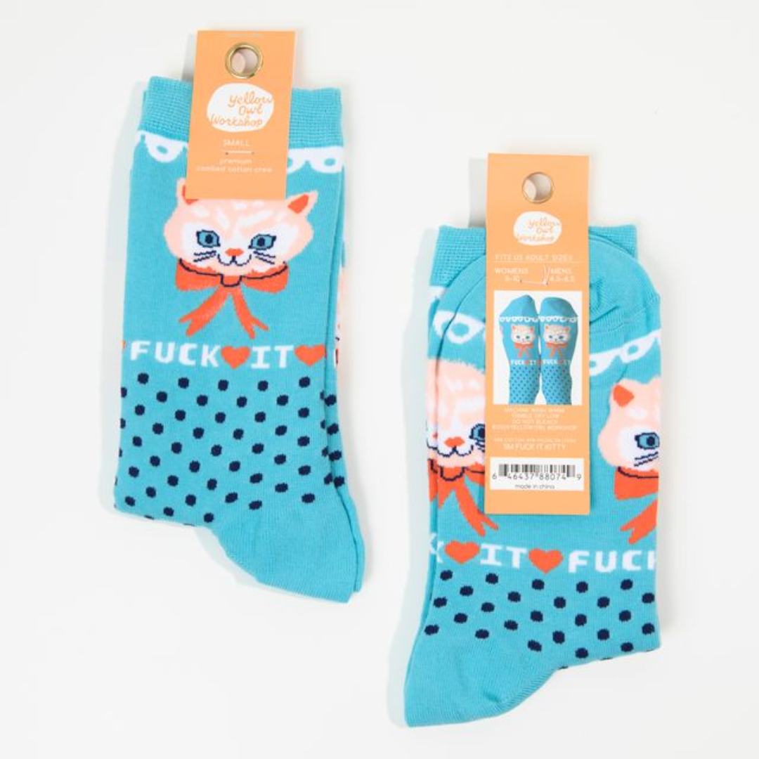 F*ck it Kitty - Small Crew Socks