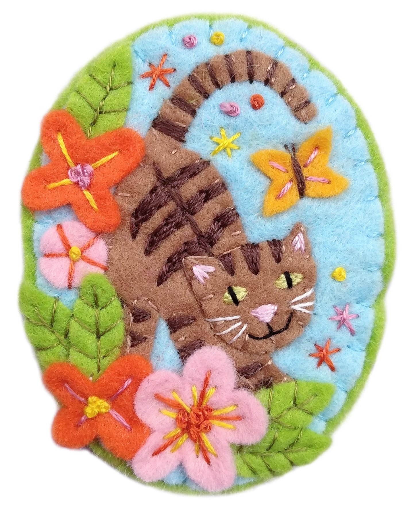 Tabby Cat Brooch Felt Craft Kit