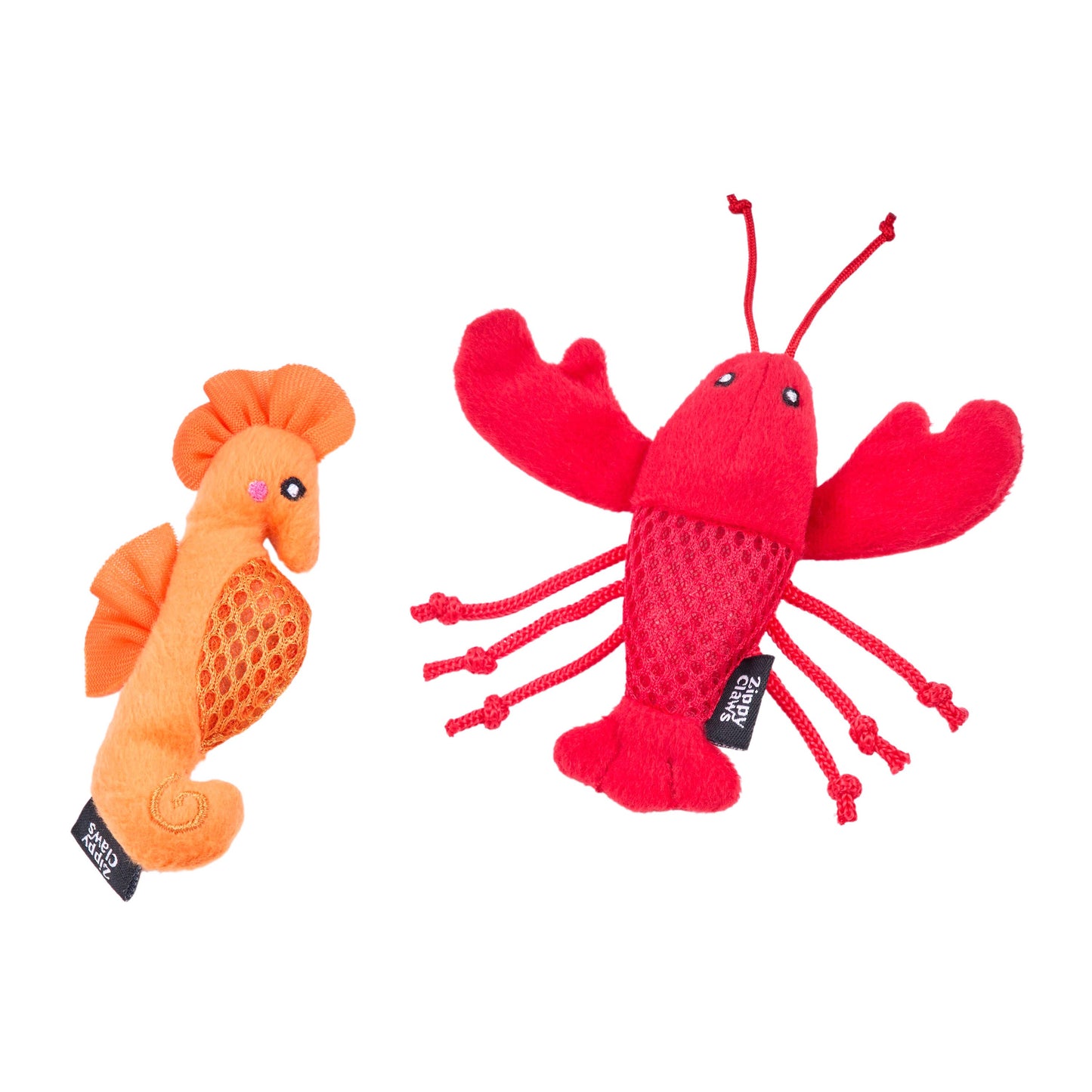 ZippyClaws® Mesh Mates 2-Pack - Seahorse and Lobster