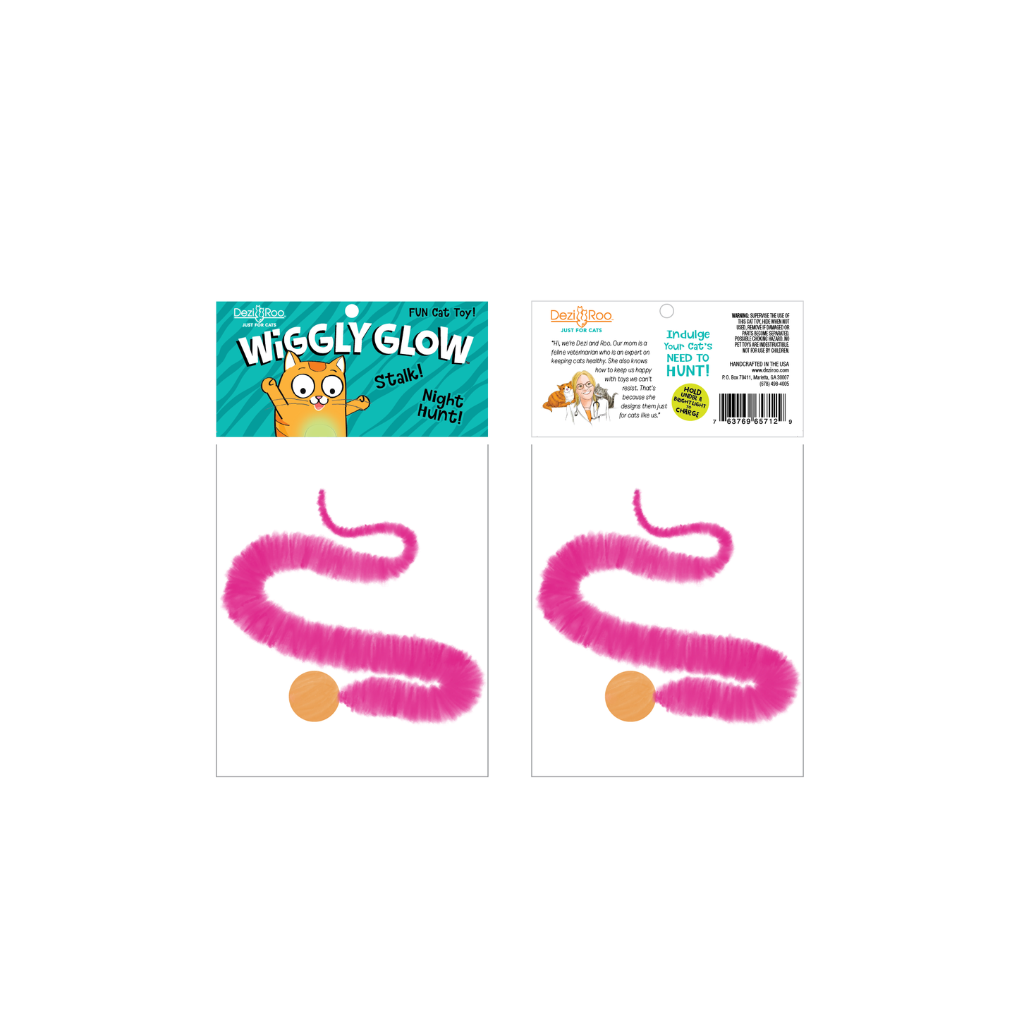 Wiggly Glow - Glow in the Dark Cat Toy Bouncy Ball: In poly bag