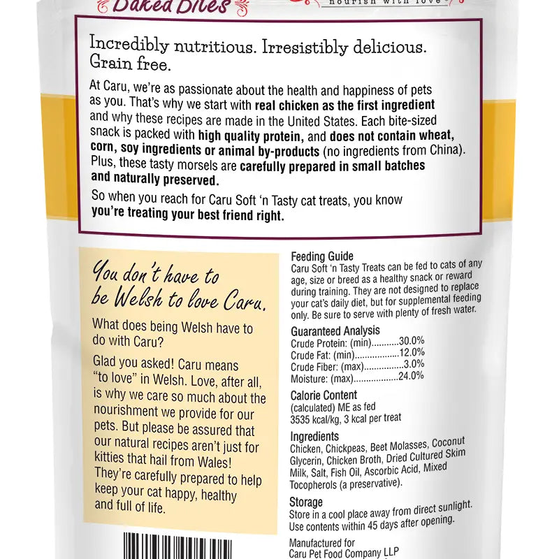 Caru Soft 'n Tasty Chicken Recipe Bites for Cats