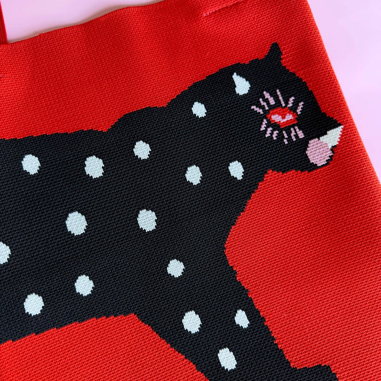 POLKA CAT - Knit Tote Bag