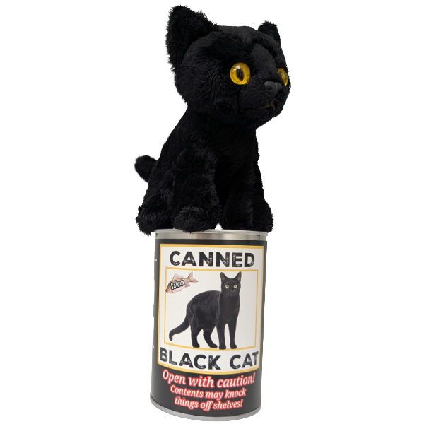 Salem the Canned Black Cat - Cat Plush in a Can: Pop Top Lid