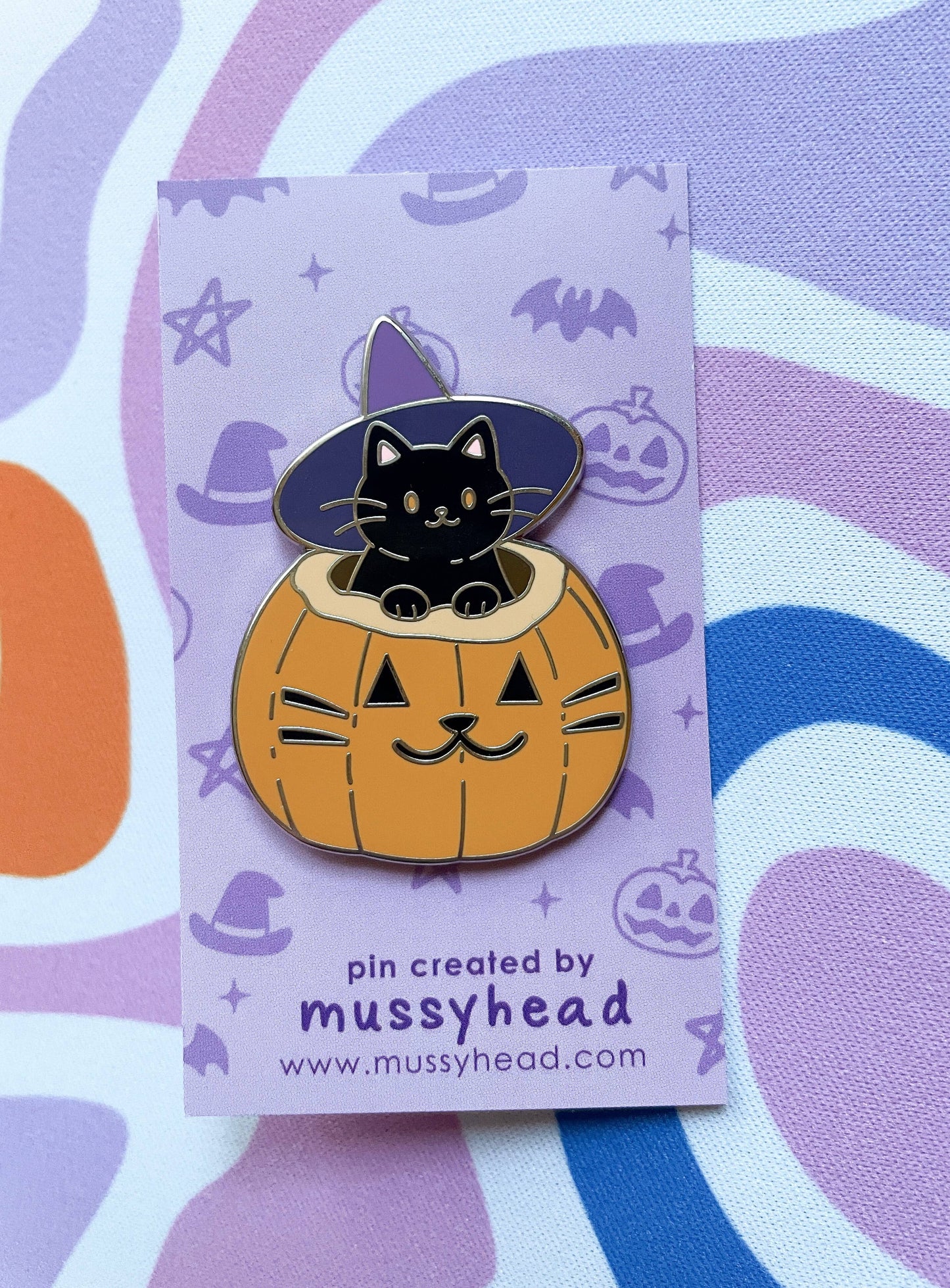 Witch Cat Enamel Pin | Black Cat Pin