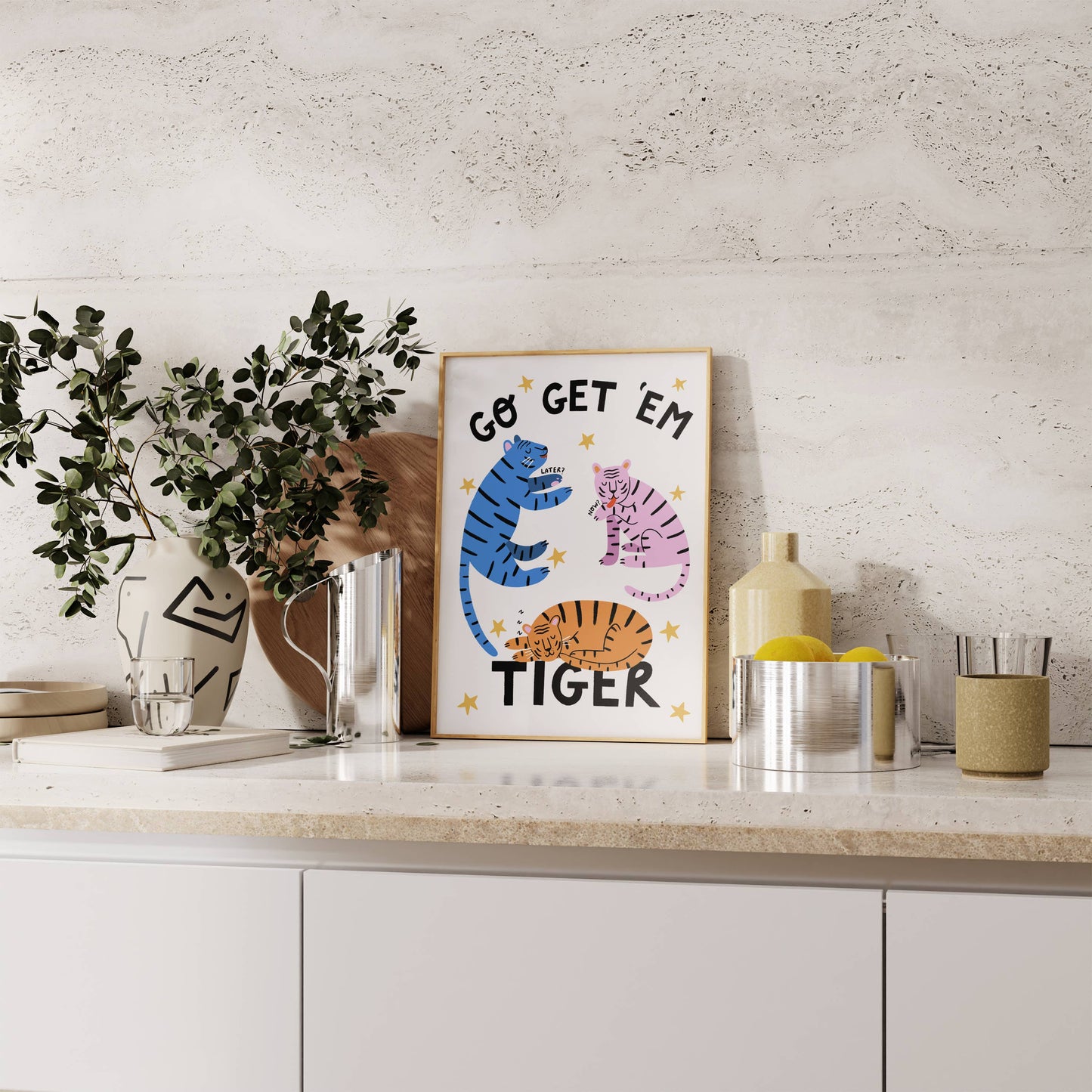Go Get 'Em Tiger –Heavyweight Tiger Art Print