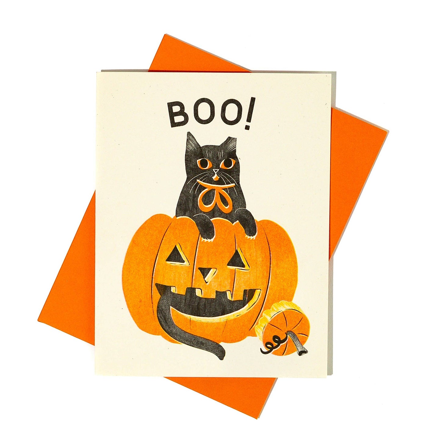 Boo! - Risograph Card - BLANK INSIDE
