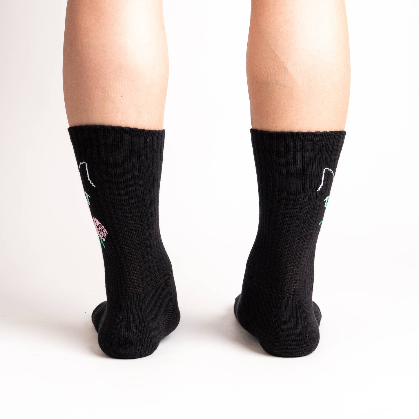 Athletic Ribbed Crew Sock: Cattitude