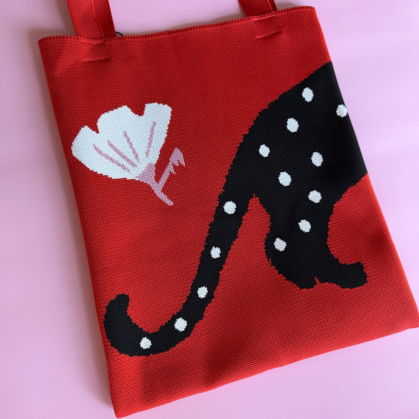 POLKA CAT - Knit Tote Bag