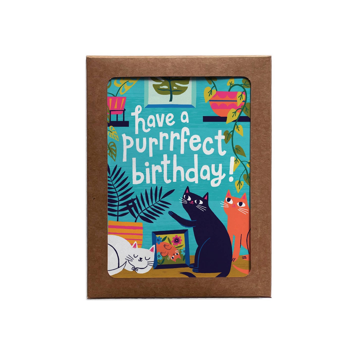 Allison Cole Illustration - Purrfect Birthday A2 Card: Singles