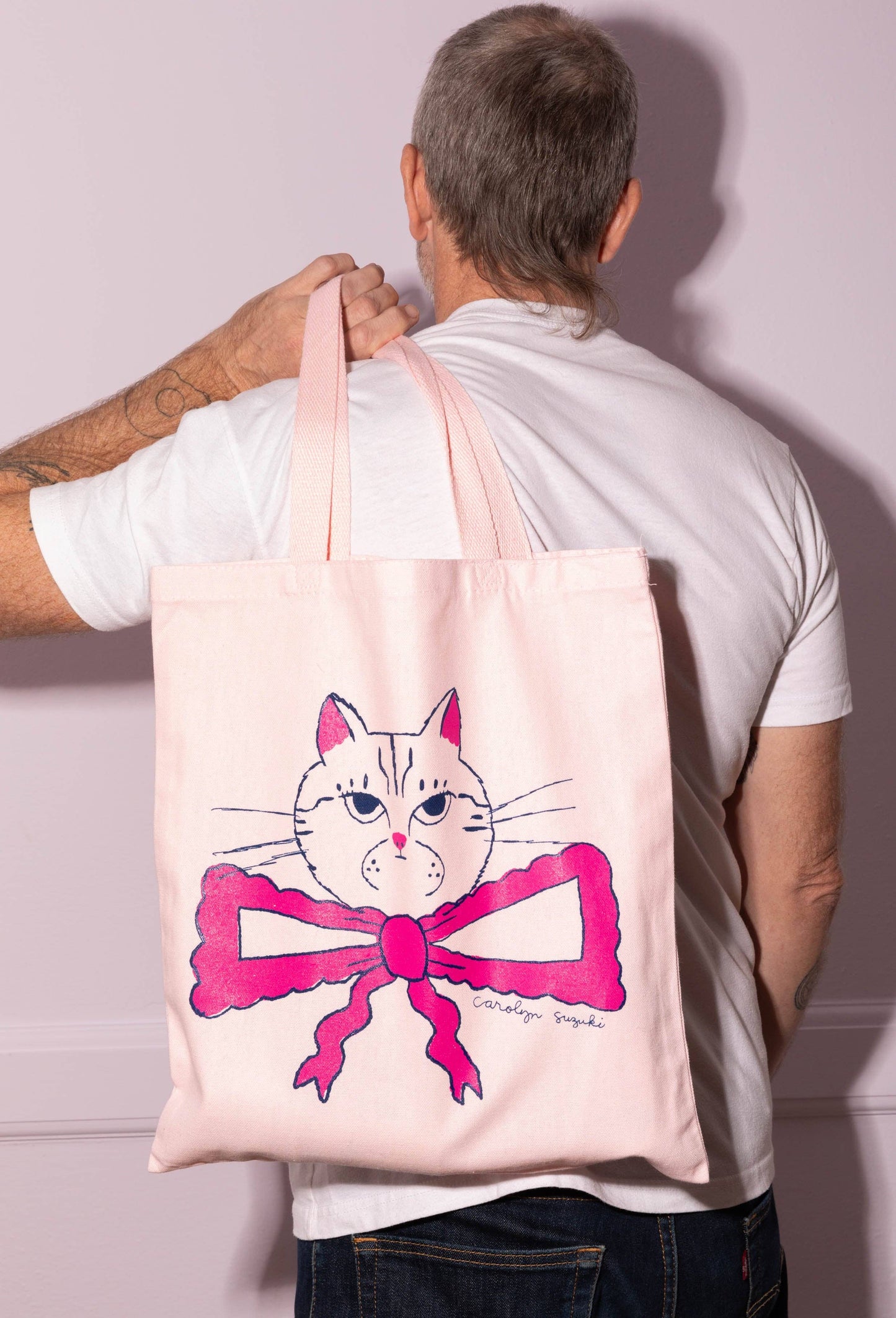 PINK FANCY CAT TOTE