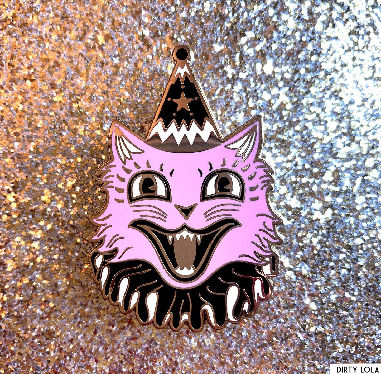 Pink Circus Cat Enamel Pin