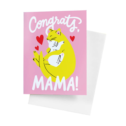 Congrats Mama Cat Greeting Card | 5 Eye Studio