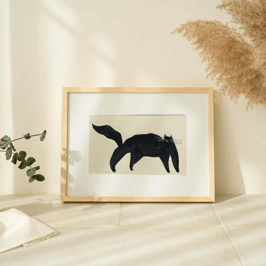Black Cat Art Print | Little Black Cat Illustrated Goods