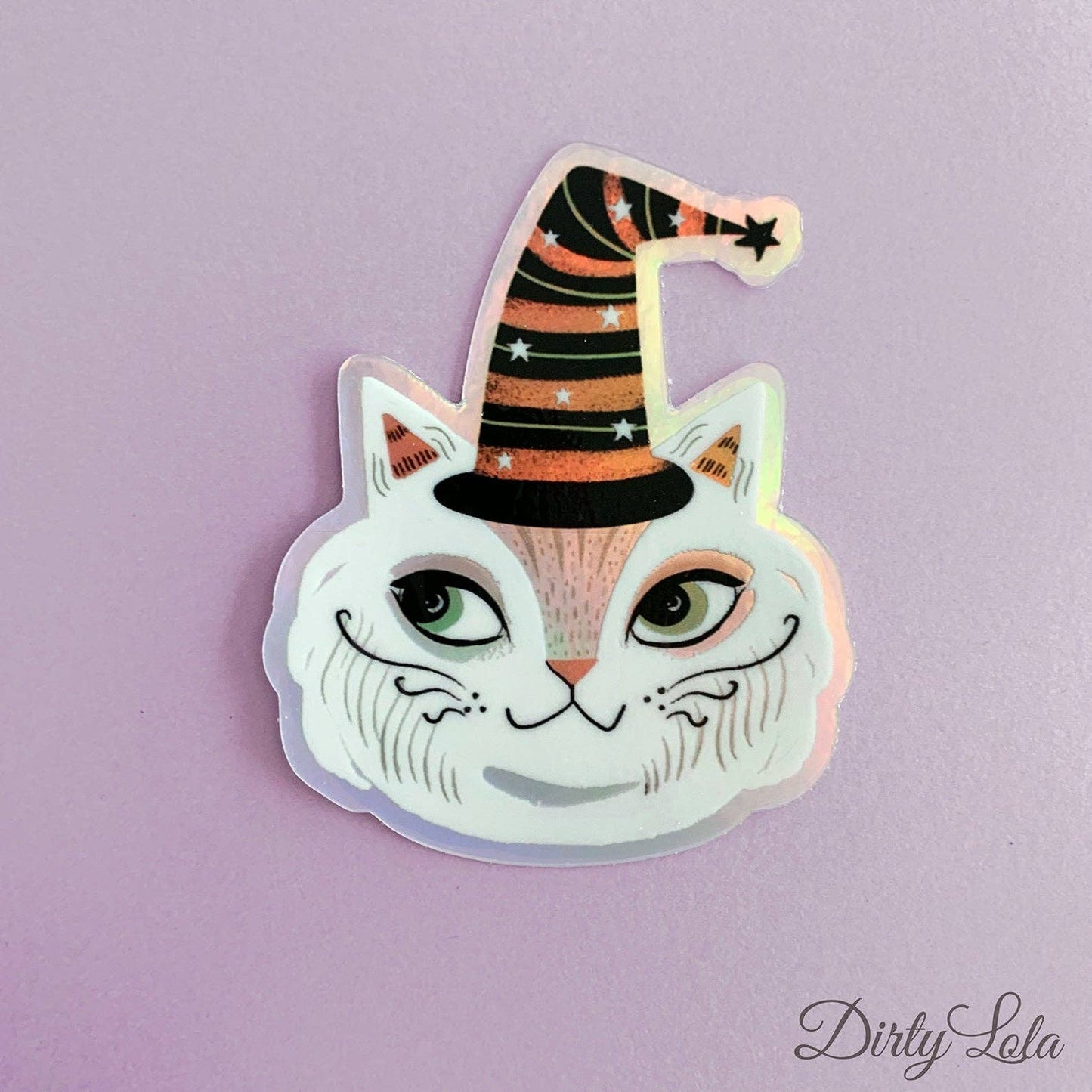 WITCHY KITTY HOLOGRAPHIC STICKER