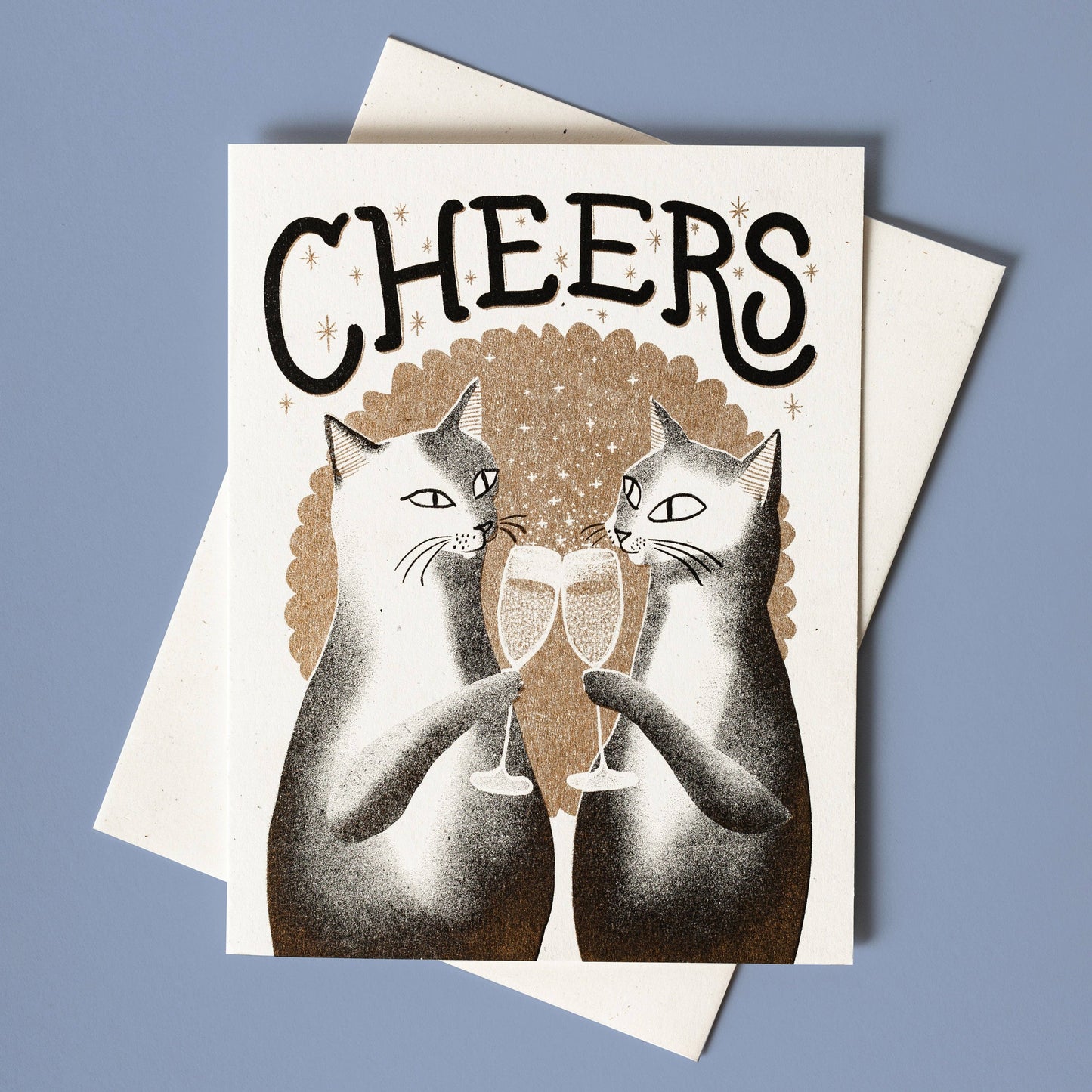 Cheers Cats Card BLANK INSIDE