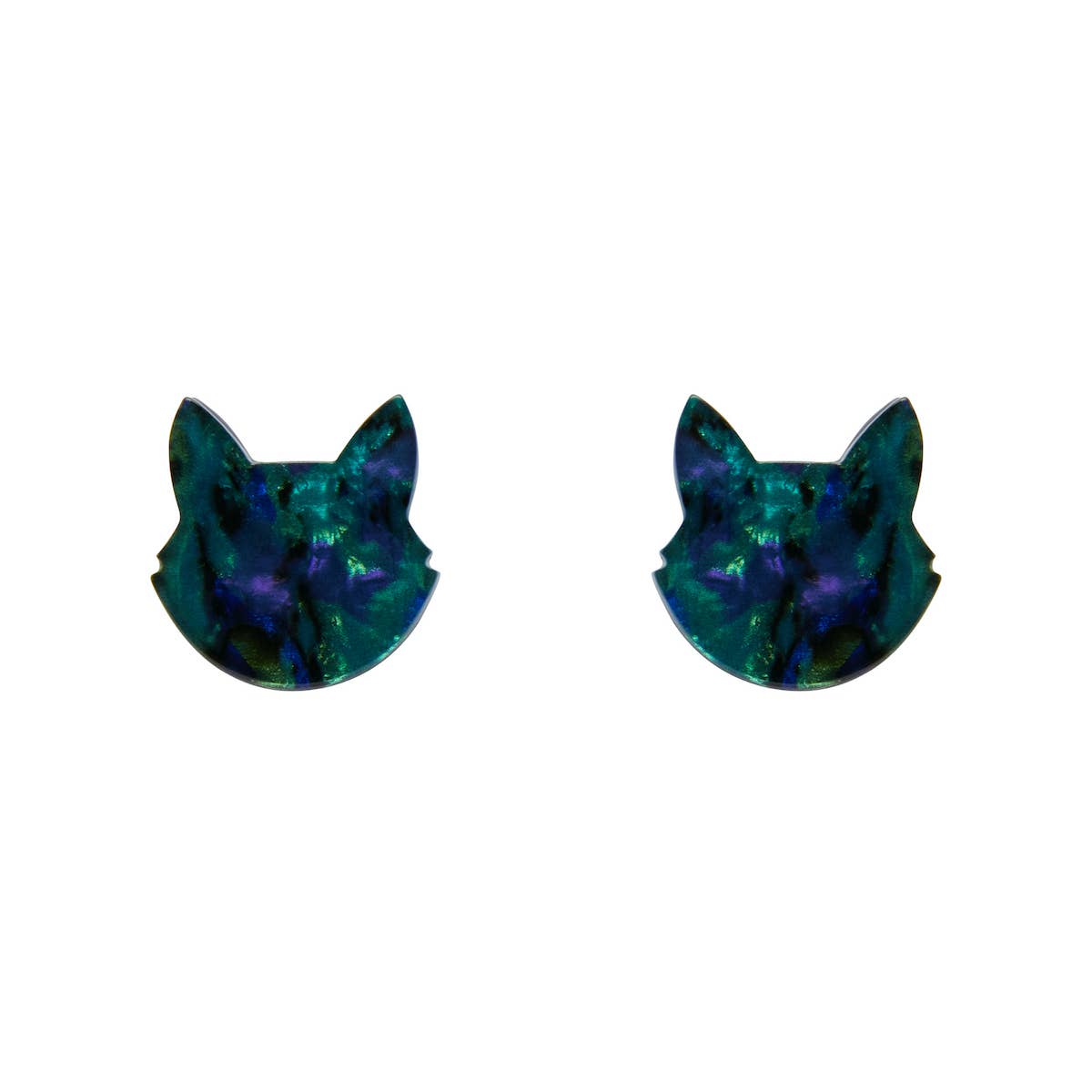 Cat Head Lava Resin Earrings FINAL SALE