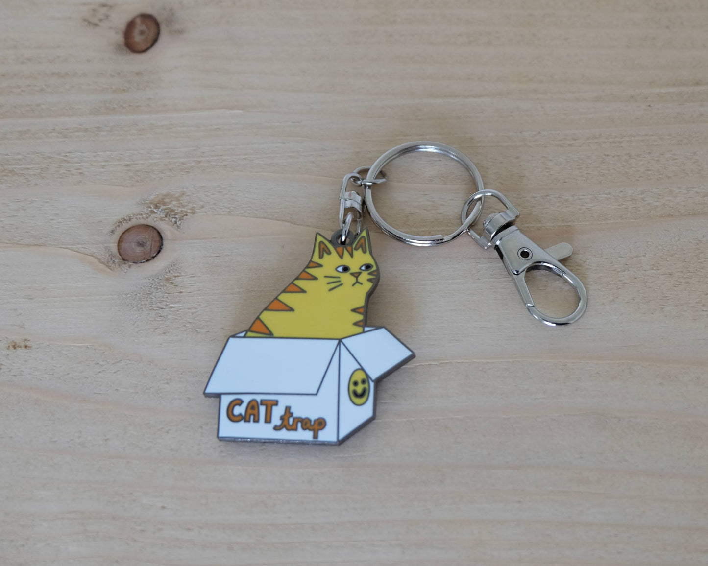 Cat Trap – Cat in a Box – Hard Enamel Keyring