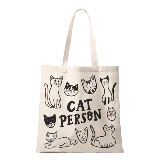 Cat Person Organic Cotton Tote Bag