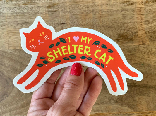 I Love My Shelter Cat Bumper Sticker / Vinyl Decal | Fresh Fish