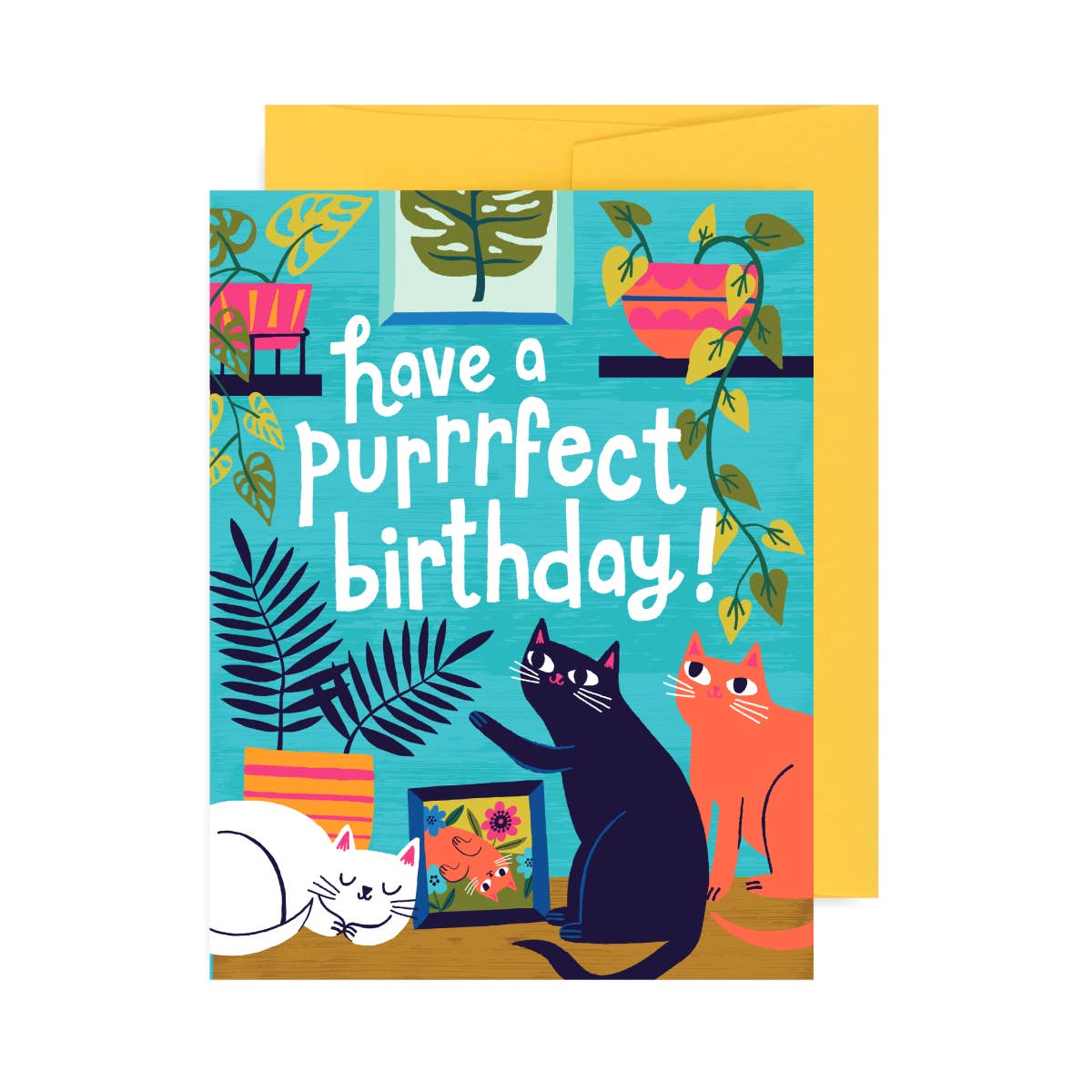 Allison Cole Illustration - Purrfect Birthday A2 Card: Singles