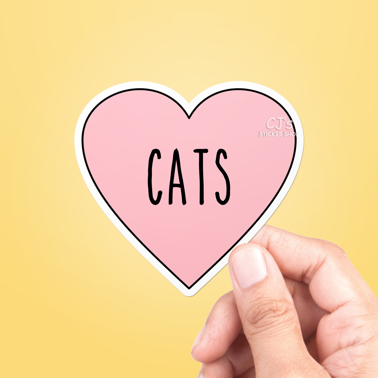 I Love Cats Heart Sticker Vinyl Decal