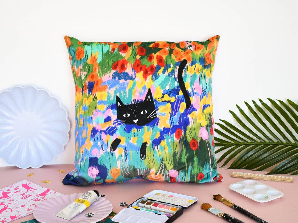 Cat Garden in Arles Throw Pillow