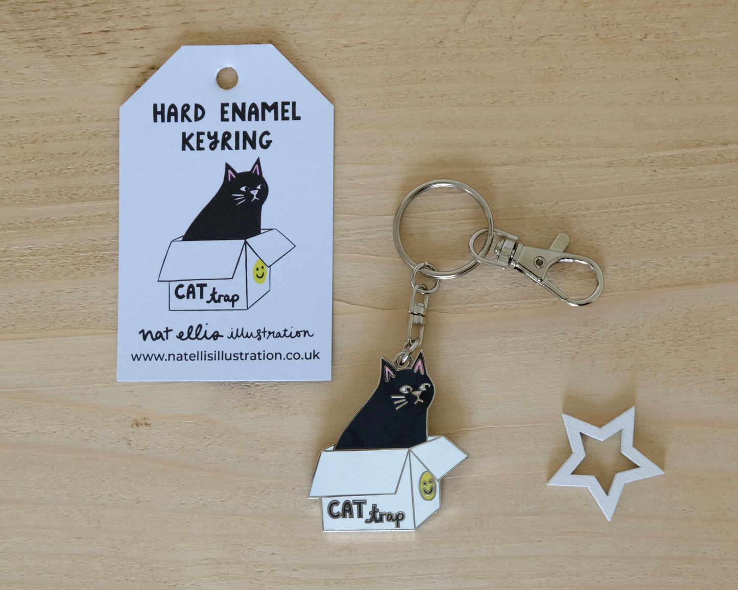 Cat Trap – Cat in a Box – Hard Enamel Keyring