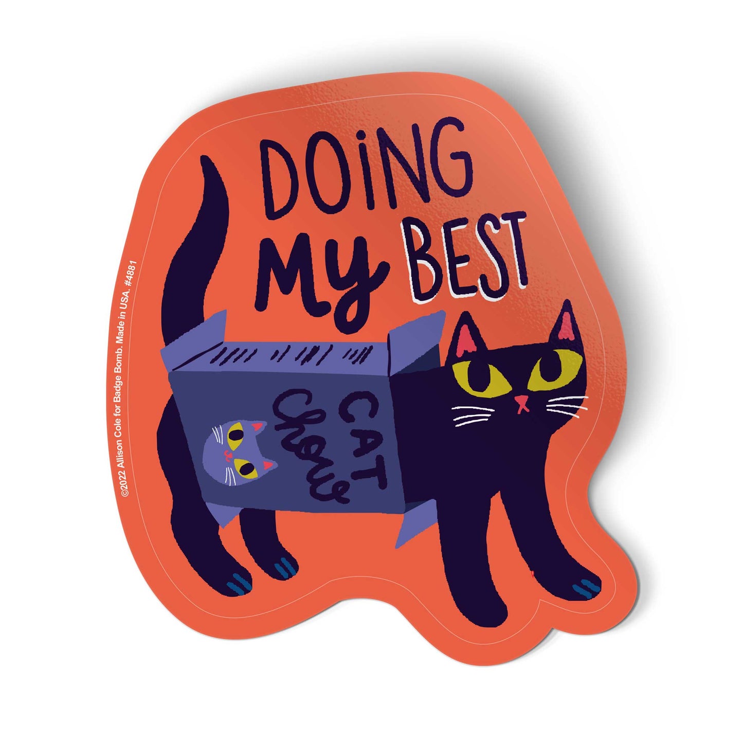 Doing My Best Cat Cereal Box Sticker | Badge Bomb