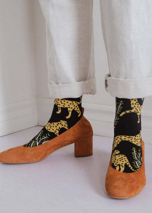 Cheetah Feline Cat Socks | Mimi & August