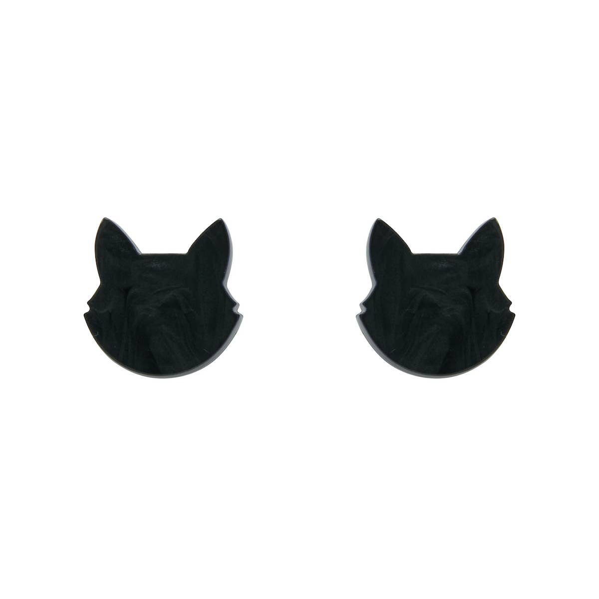 Cat Head Chunky Glitter Resin Earrings FINAL SALE