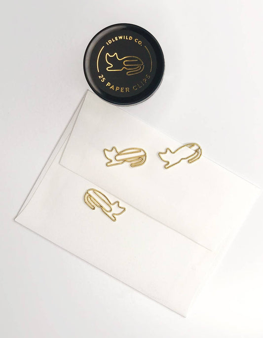 Cat Gold Plated Paper Clips | Idlewild Co.
