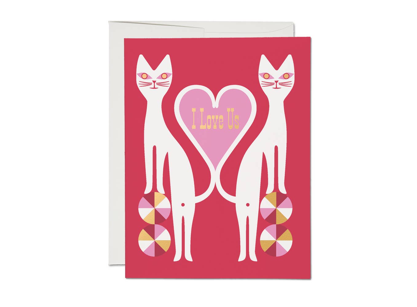 Cat Twins Love Card BLANK INSIDE
