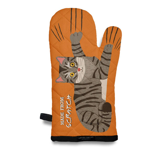 GRAY TABBY - MADE FROM SCRATCH KITTY CAT Oven Mitt