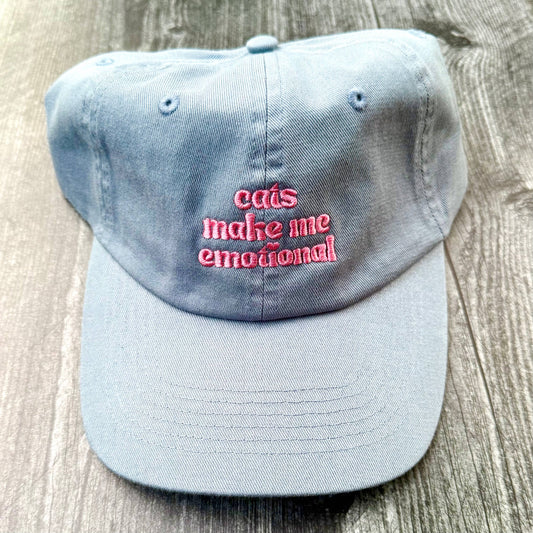 Cats make me emotional Baseball Cap Unisex Dad Hat gifts: Slate blue