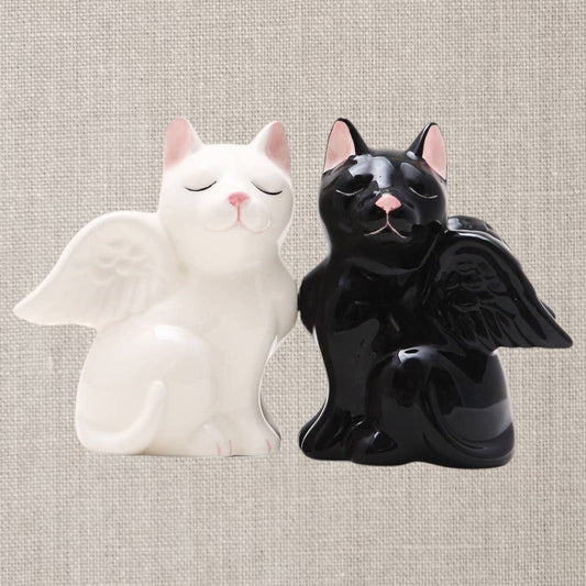Angel Cats Ceramic Salt and Pepper Shaker Set