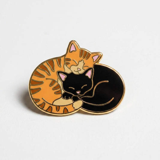 Cuddle Cats Orange & Black Pin