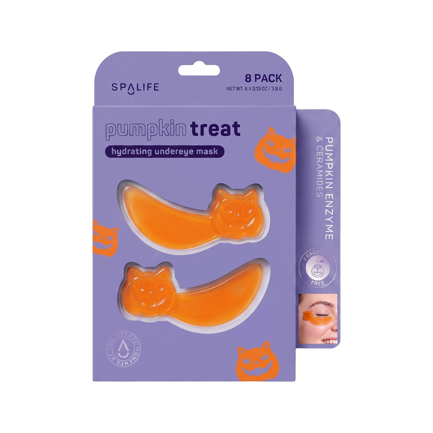 Halloween Pumpkin Treat Hydrogel Undereye Patches  | 8 Pack l Limited Edition