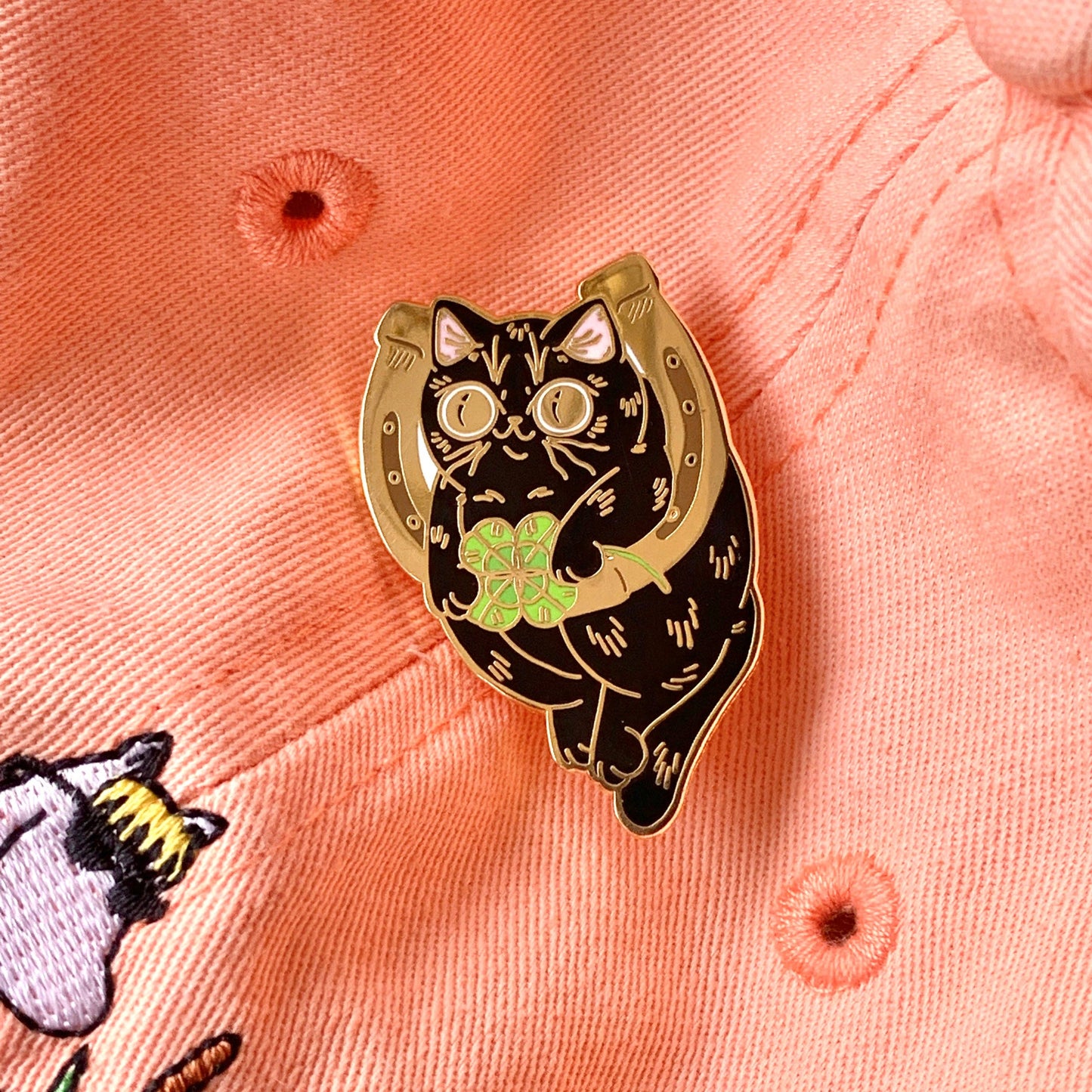 Good Luck Cat Enamel Pin