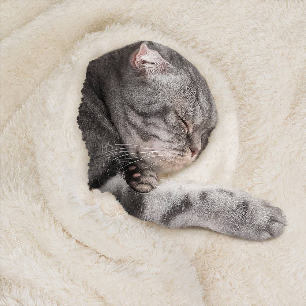 Fluffy Pet Blanket: Beige / Medium - 29" x 40"