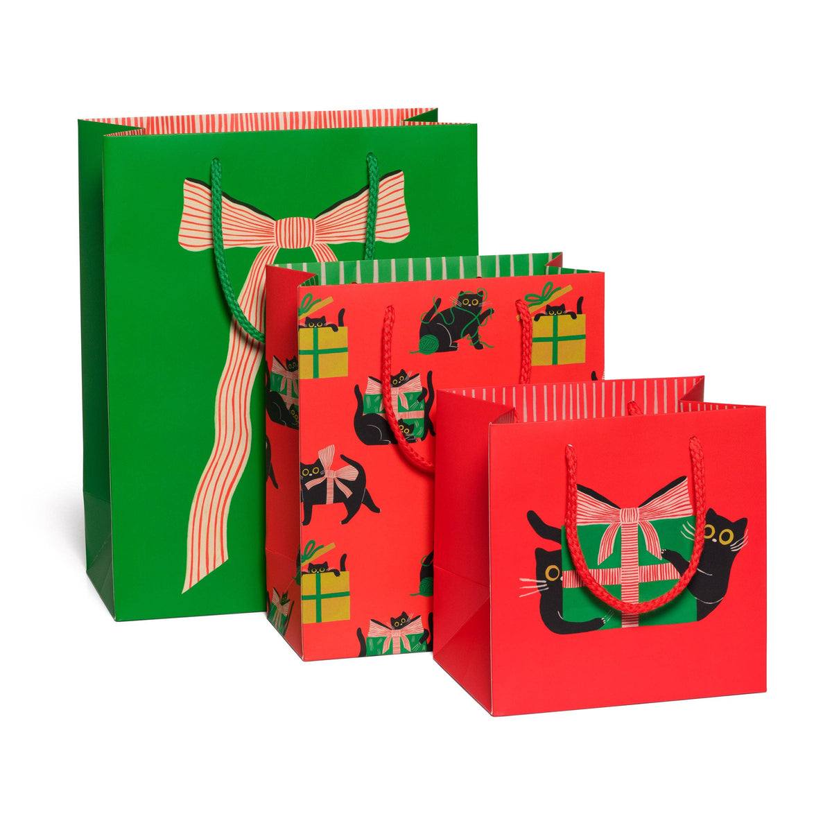 Holiday Black Cat gift bags: Small