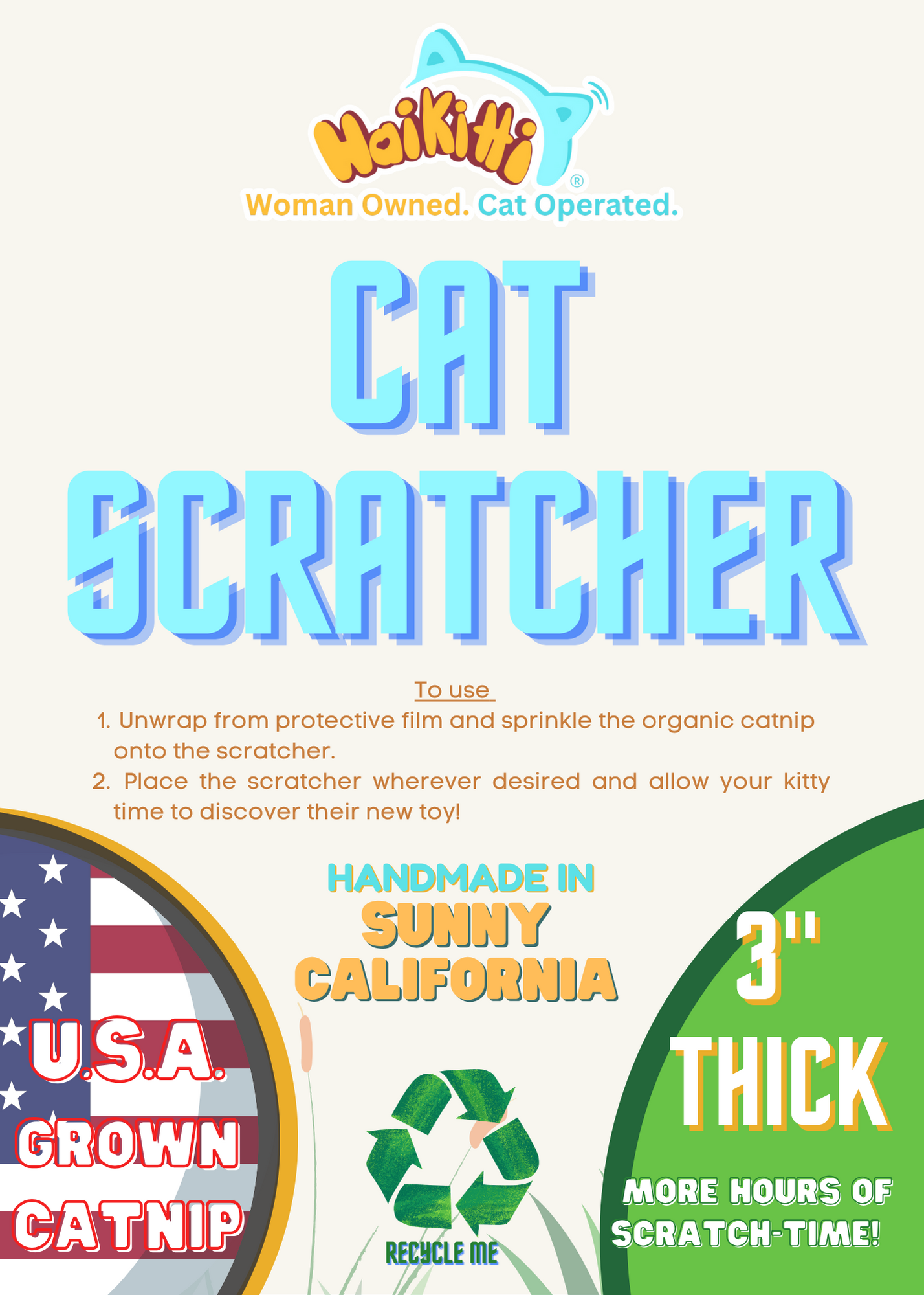 10 inch Cat Scratcher + Bonus Catnip