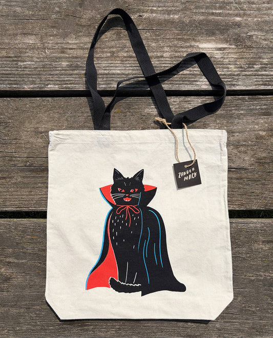 Vampire Cat - Neon Screenprinted Tote