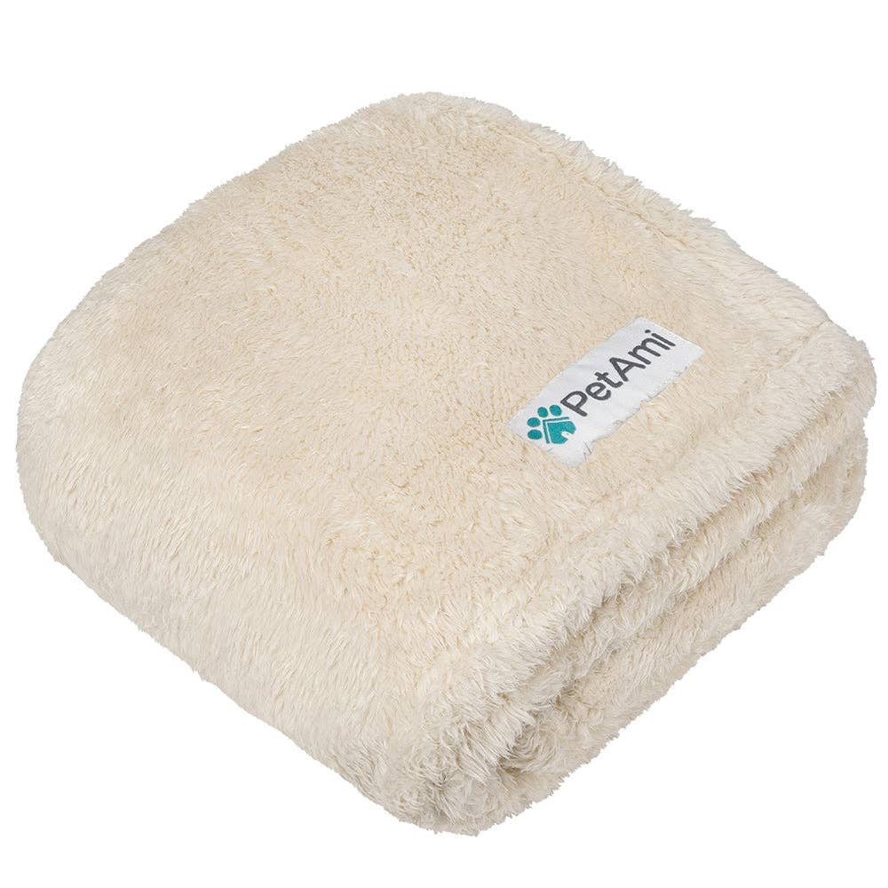 Fluffy Pet Blanket: Beige / Medium - 29" x 40"