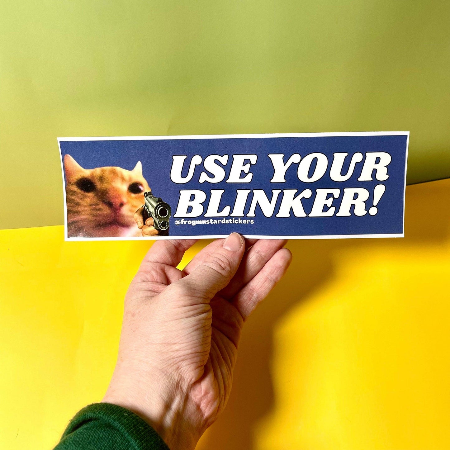 Use Your Blinker! Gun Cat: Sticker