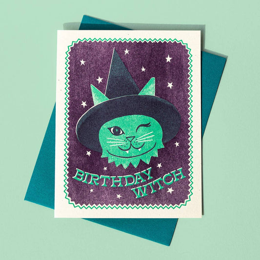 Birthday Witch Card BLANK INSIDE