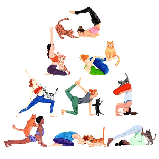 Cat Yoga Print I 5”x5”