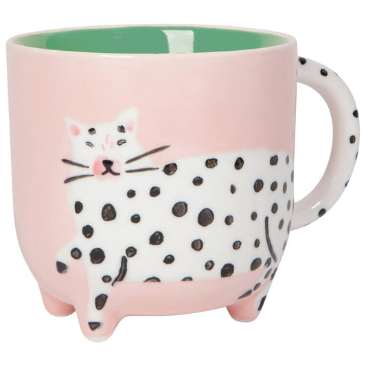 Dotty Cat Critter Mug: Multi-Colored